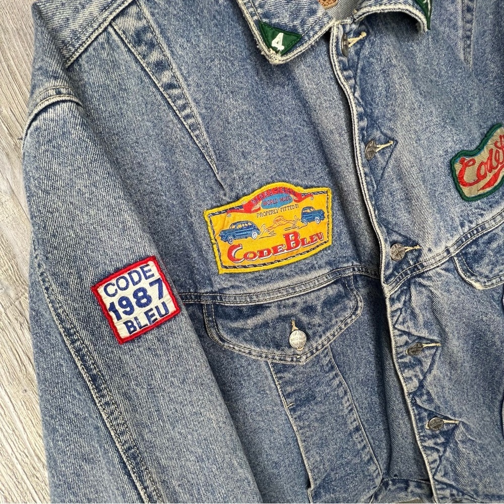 Code Bleu Vintage Denim Patch Jacket - image 2